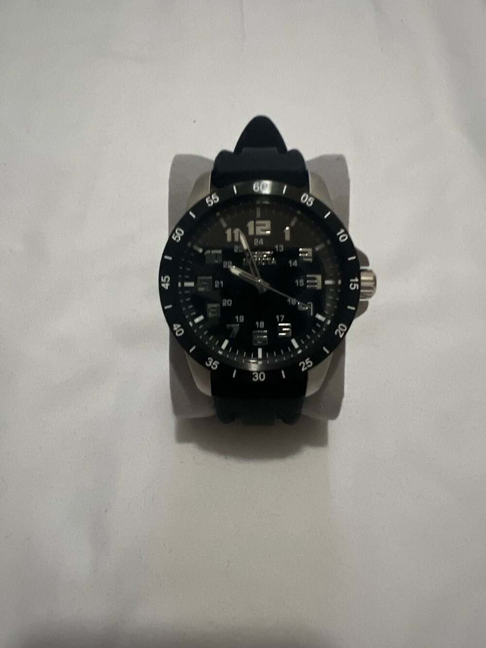 Invicta Specialty Black Dial Men's Watch with Black Rubber Strap 12847